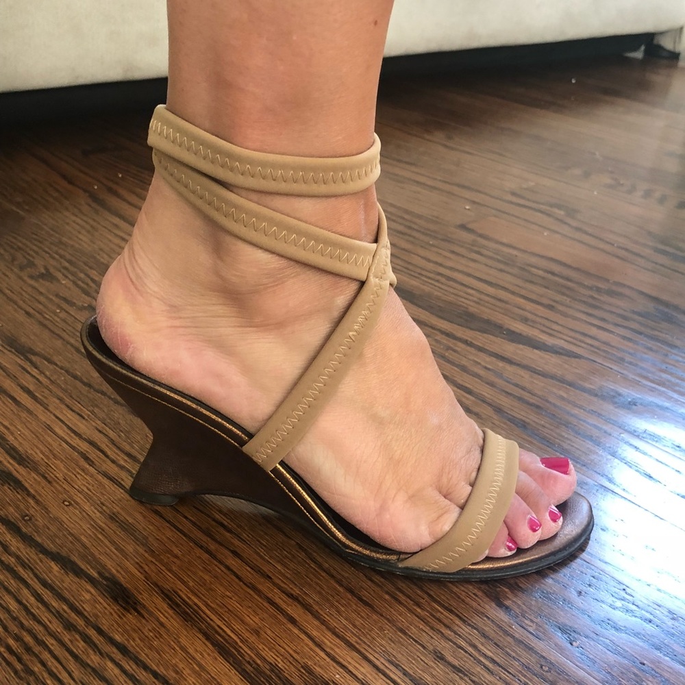 Gold Strapy Sandal Heels